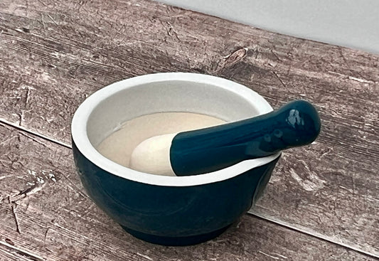 Teal Pestle and Mortar