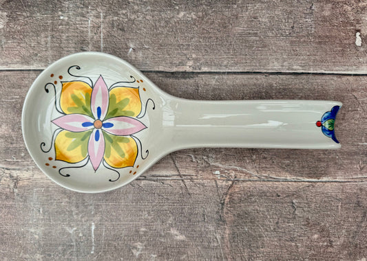 Yellow Flower Patterned Spoon Rest, 28cm