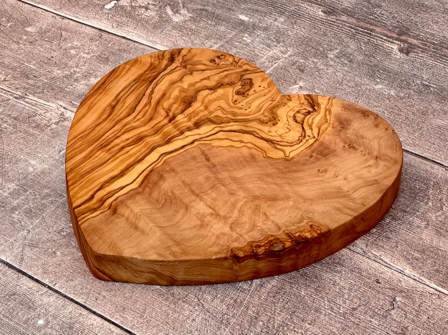 Olive Wood Heart Shaped Serving/Cheese/Chopping Board, 21cm