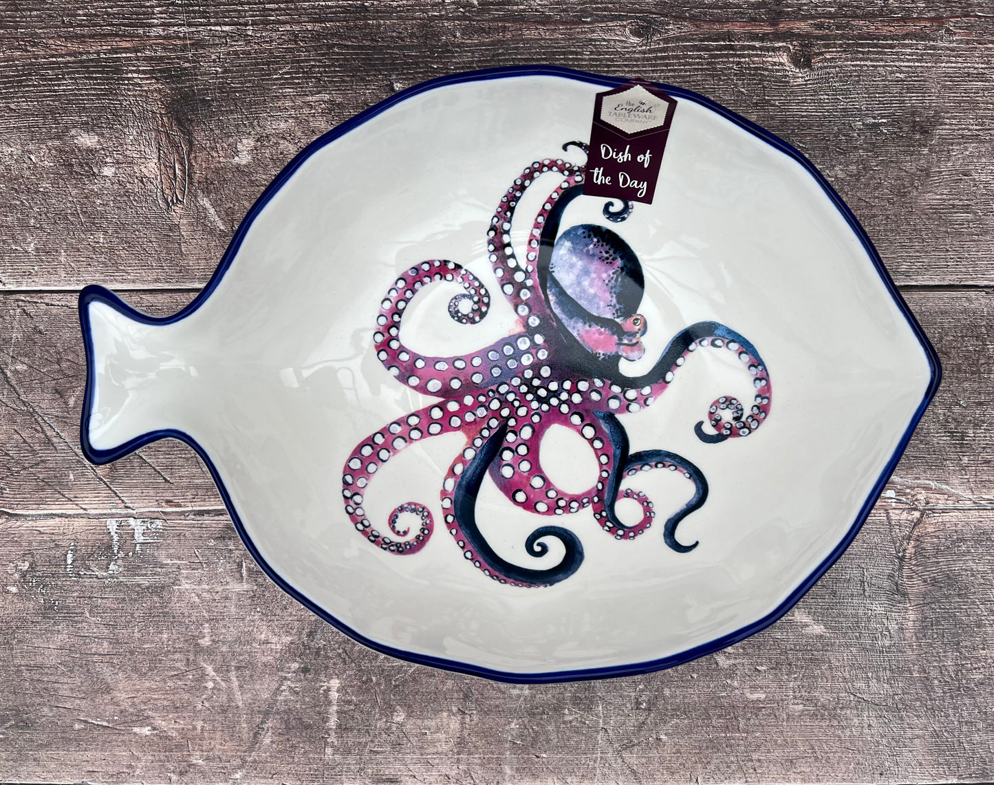 Octopus Patterned Serving Bowl, 32cm