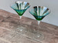 2 Peacock Cocktail Glasses