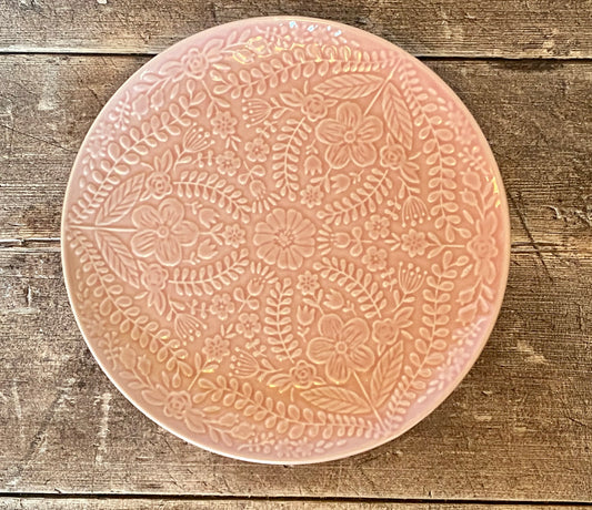 Pink Flower Patterned Plate, 22cm