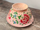 Hand Painted Stainless Steel Serving Bowl / Dish - Pale Pink Flower Design