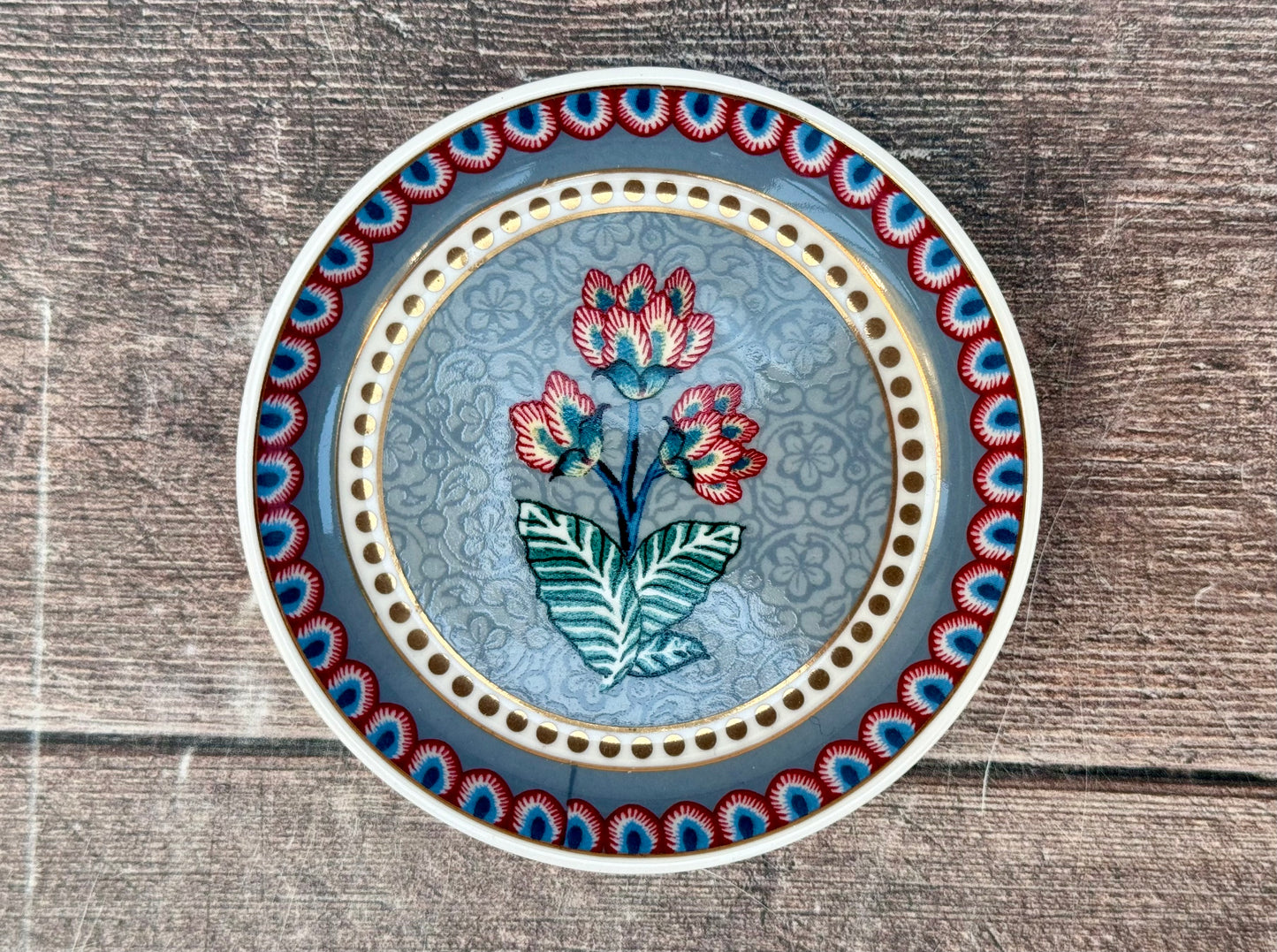 Blue Patterned Tea Tip / Dipping Bowl