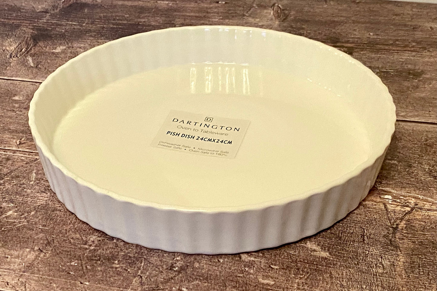 Dartington Medium White Pie Dish, 24cm