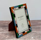 Natalini Pink, Blue and Green Marquetry Photo Frame, 4 x 6