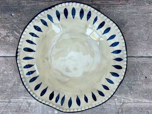 Blue Patterned Bowl, 22cm