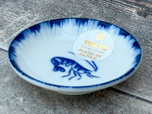 Tokyo Design Studio Blue and White Shrimp Patterned Dipping Bowl, 9cm