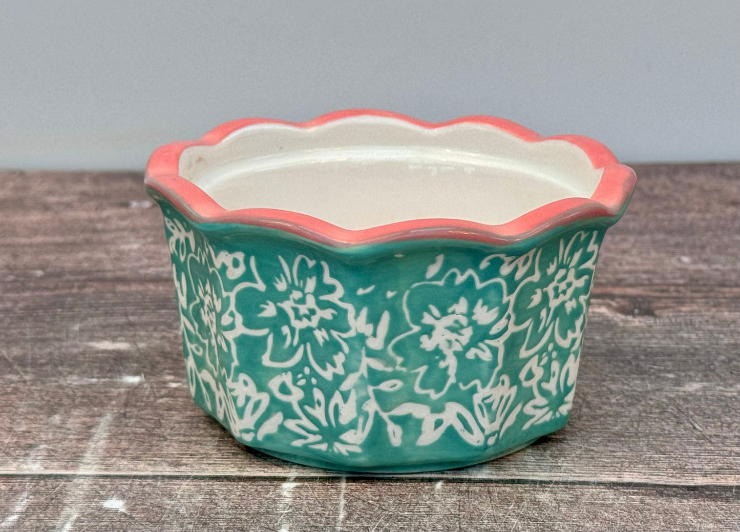 Flower Patterned Ramekin, 9.5cm