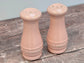 Pale Pink Le Creuset Salt and Pepper Shakers