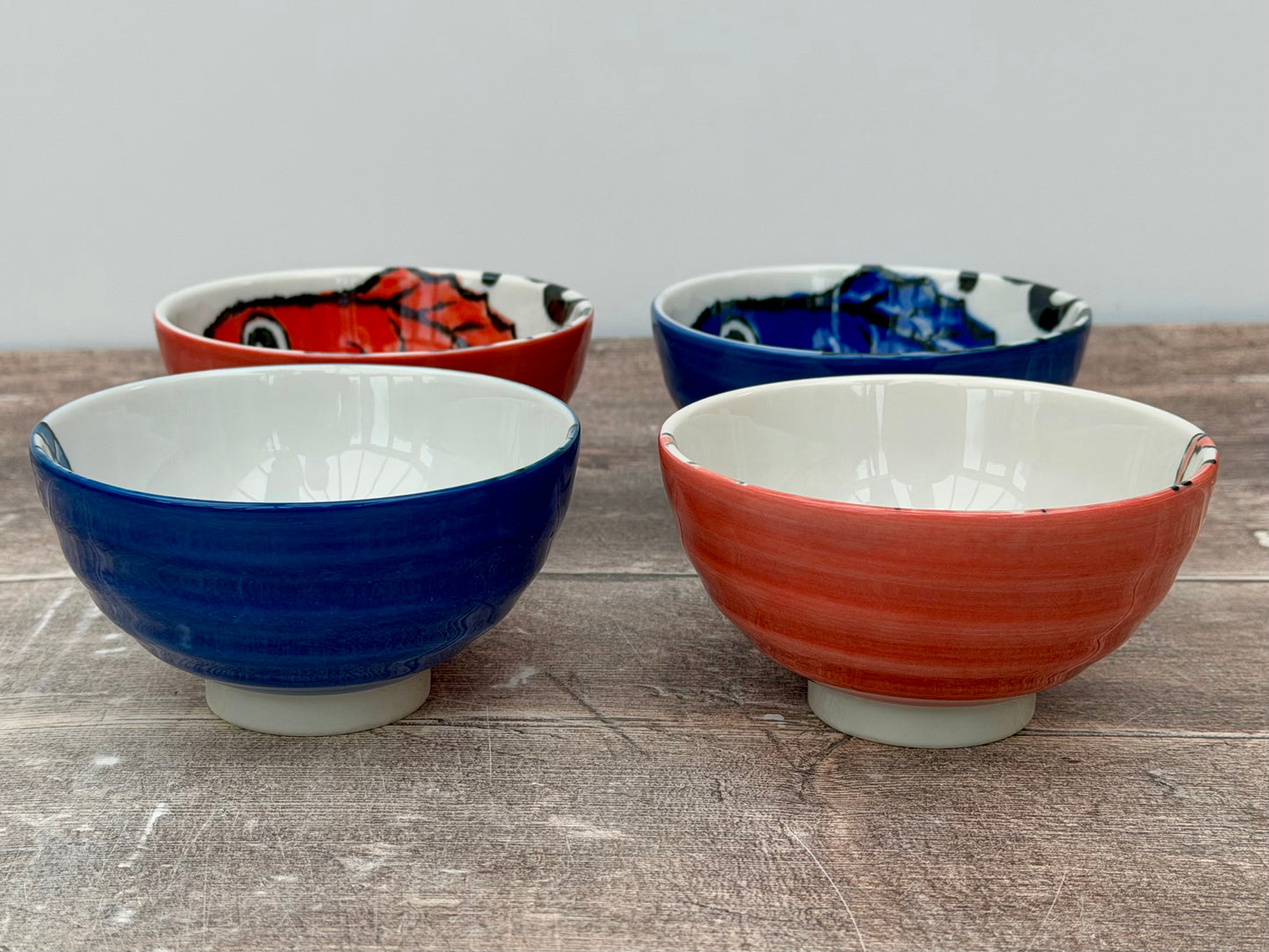 Tokyo Design Studio Set of 4 Snapper Fish and Crab Patterned Small Bowls, 11cm