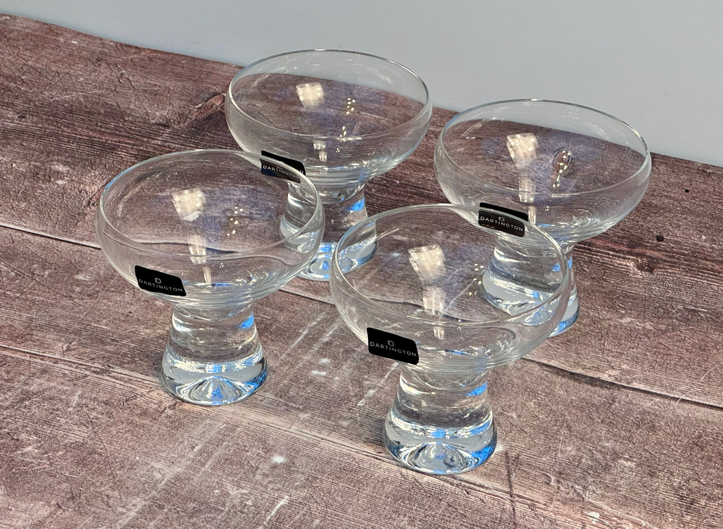 Dartington Set of 4 Crystal Home Bar Coupe Glasses