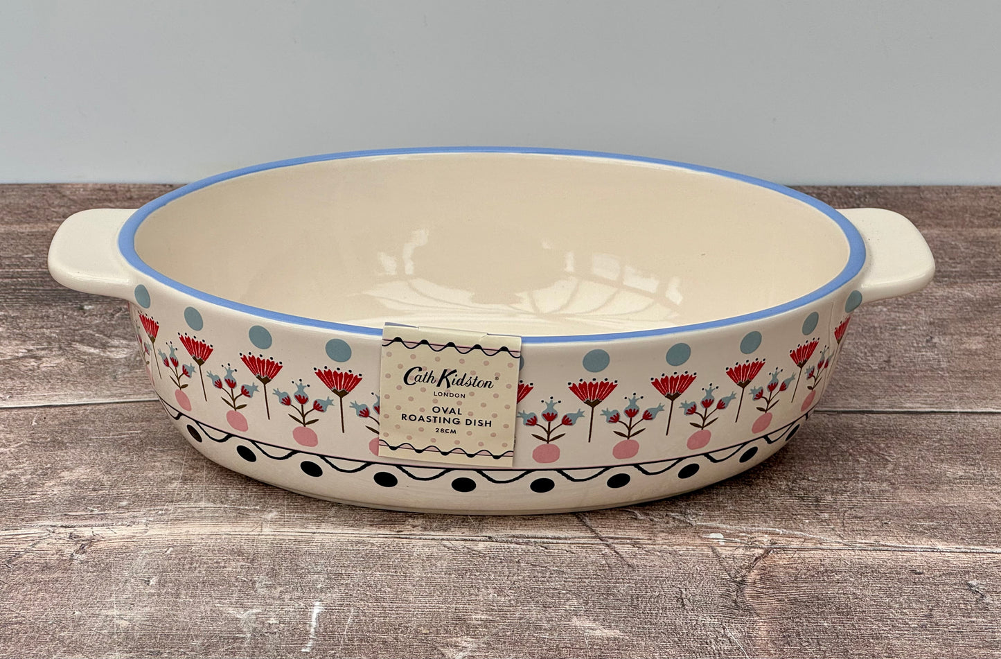 Cath Kidston Budgie Patterned Oval Baking Dish, 28cm