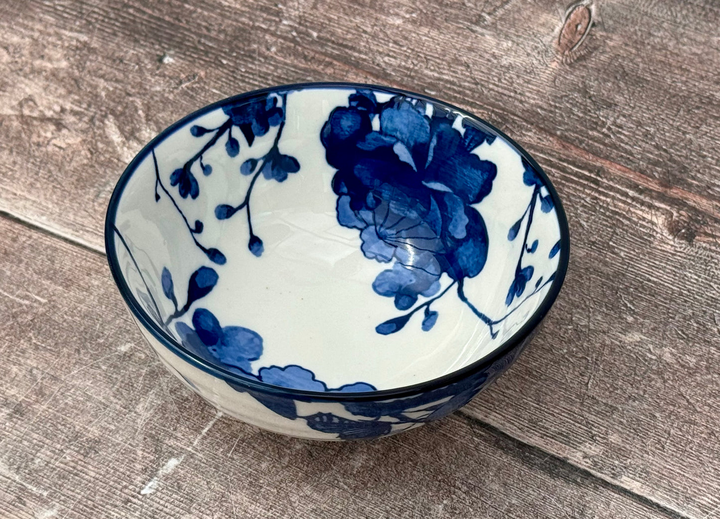 Blue and White Peony Bowl, 12cm