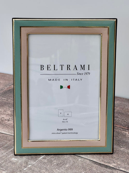 Beltrami Green and Pink Border Photo Frame 4 x 6