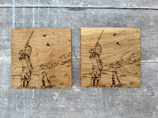 Set of 2 Shooting Scene Coasters