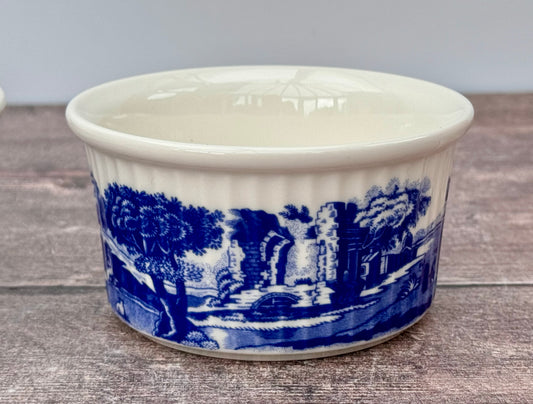 Set of 2 Spode Blue Italian Round Ramekin, 8.5cm