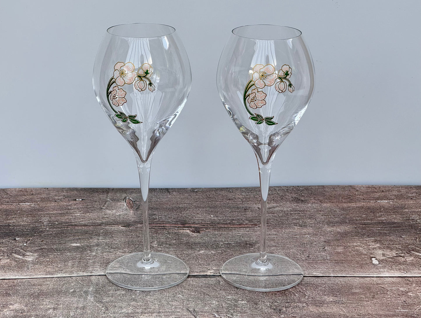 Pair of Perrier-Jouet Belle Époque Grand Champagne Glasses, 41cl