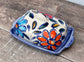 Blue Floral Patterned Butter Dish