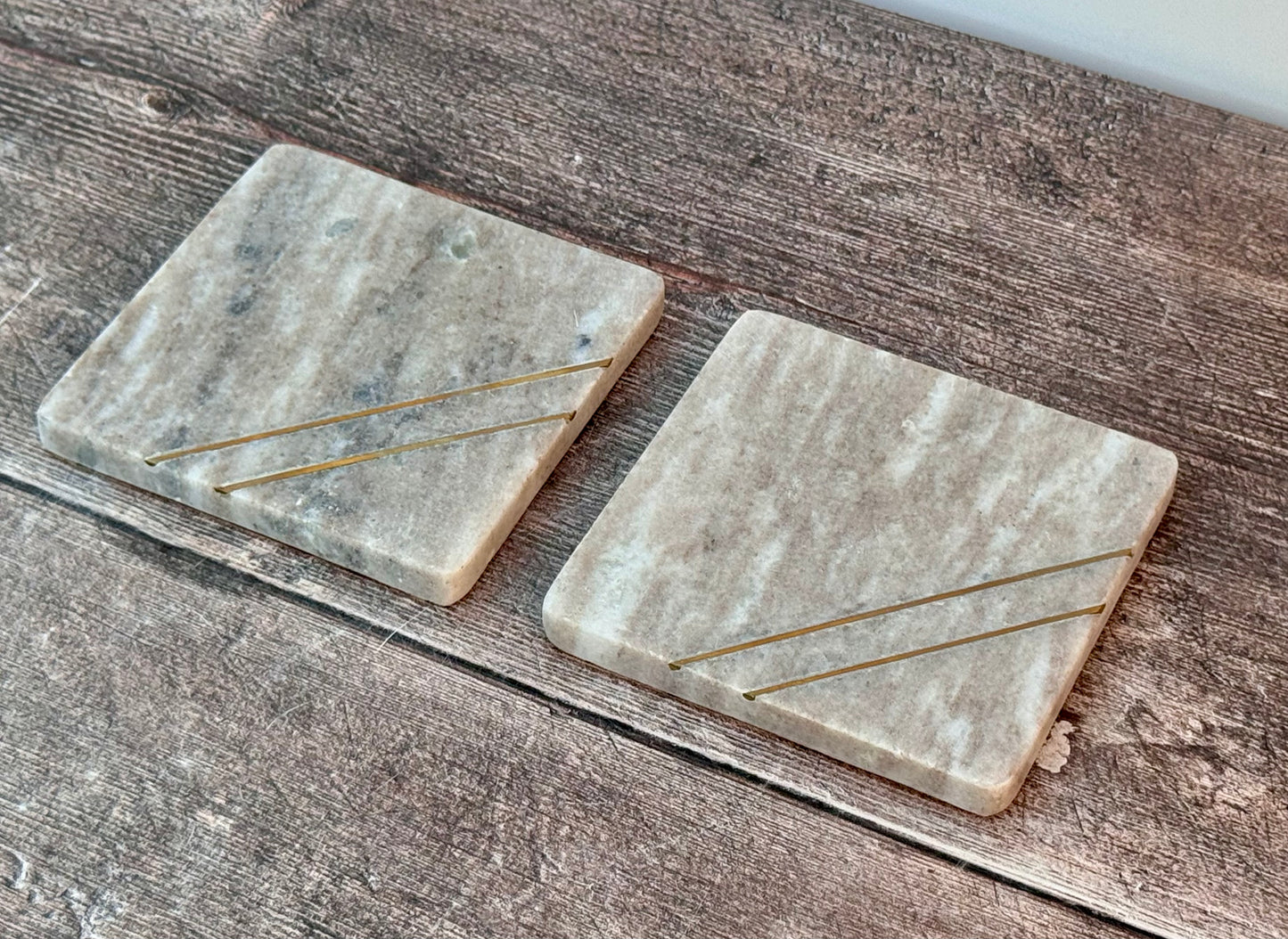 Set of 2 Square Stone Coasters