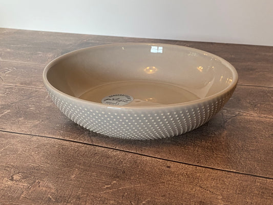 Light Grey Spotted Pasta/Serving Bowl, 22cm