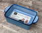 Hairy Bikers Small Blue Rectangular Baking Dish with Blue Rim, 20.6cm