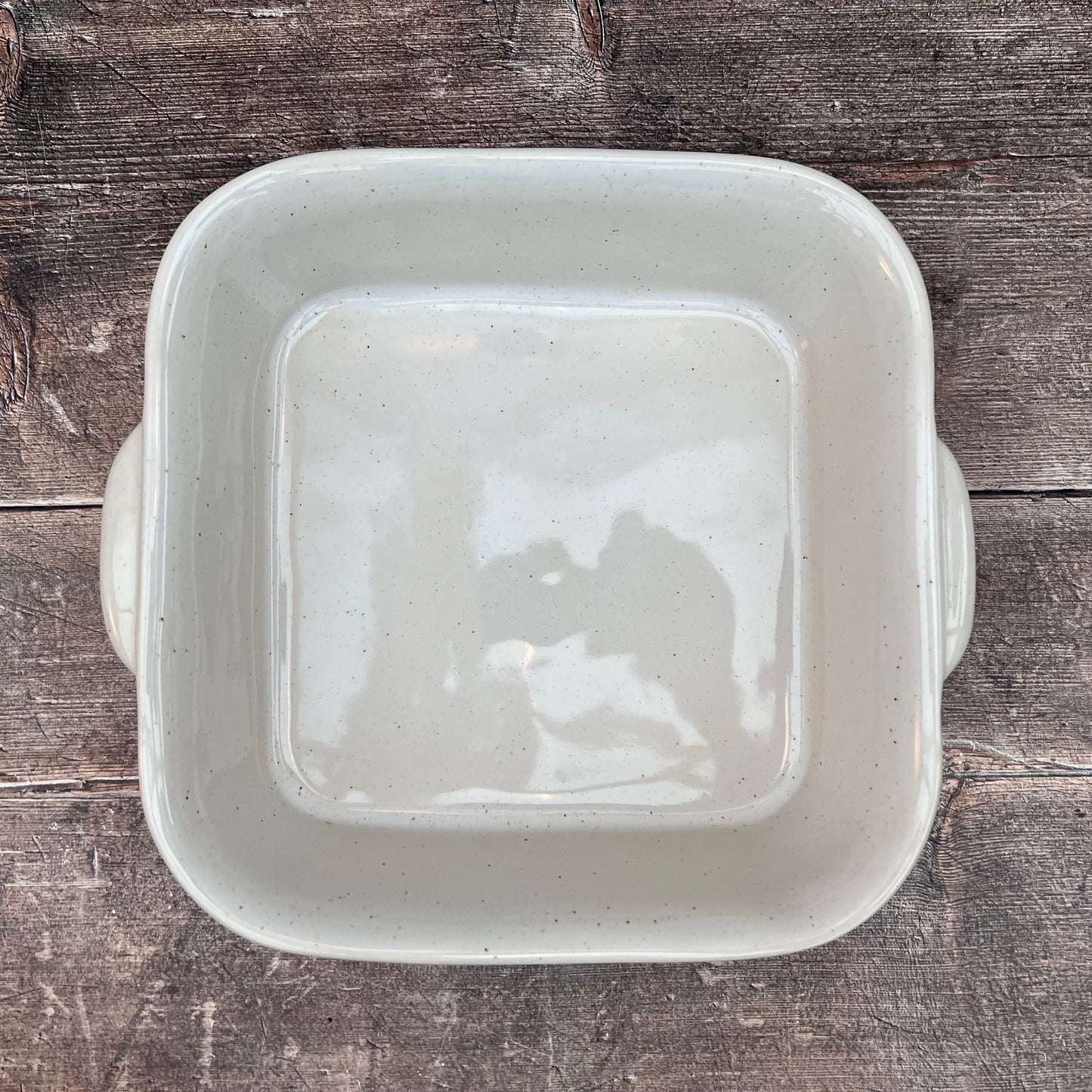 White and Cream Square Baking Dish, 24cm