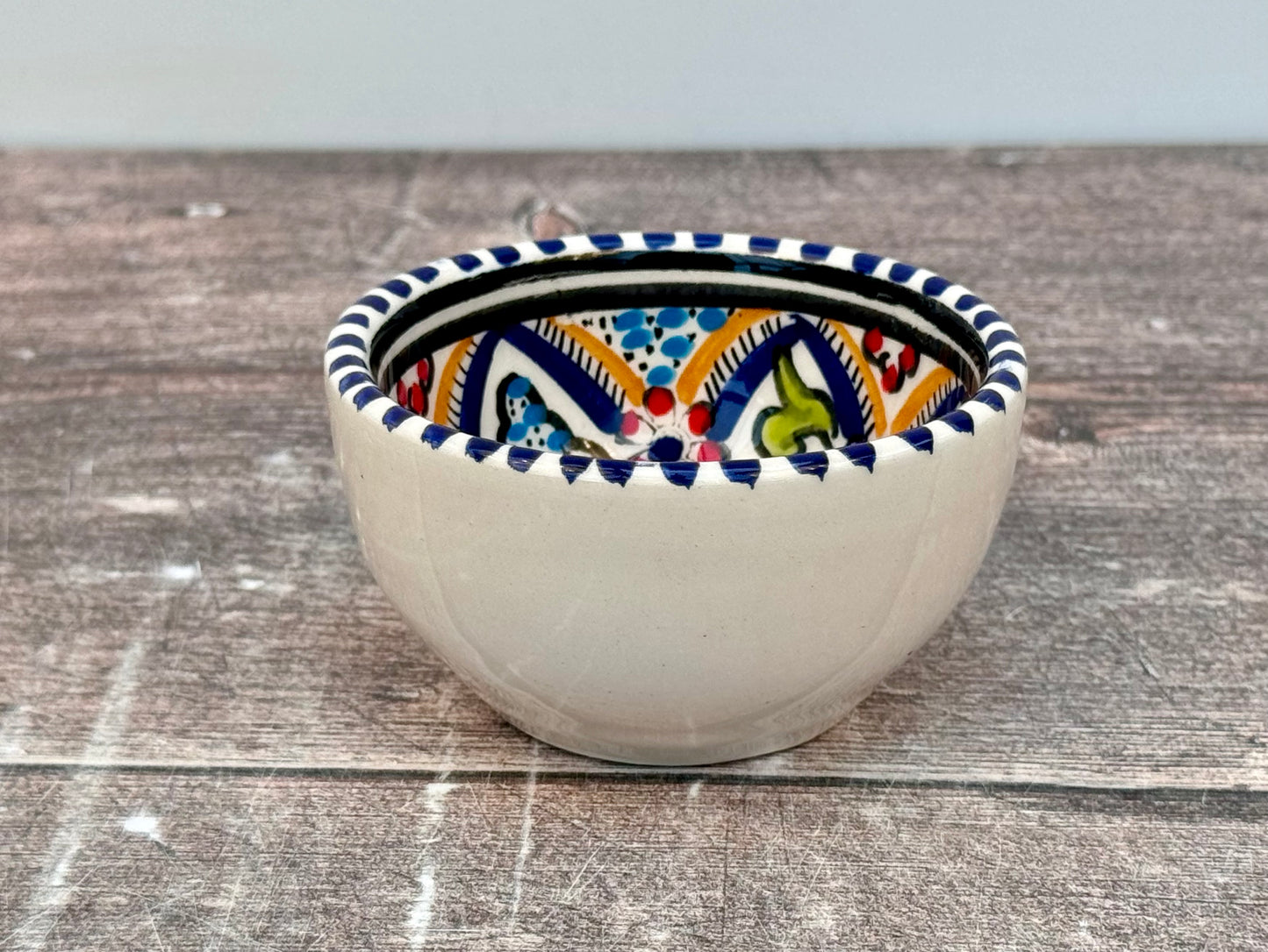 Blue Patterned Dipping Bowl, 7.5cm