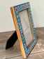 Hand Painted Photo Frame 4’ x 6’ - Pale Blue Flower Design