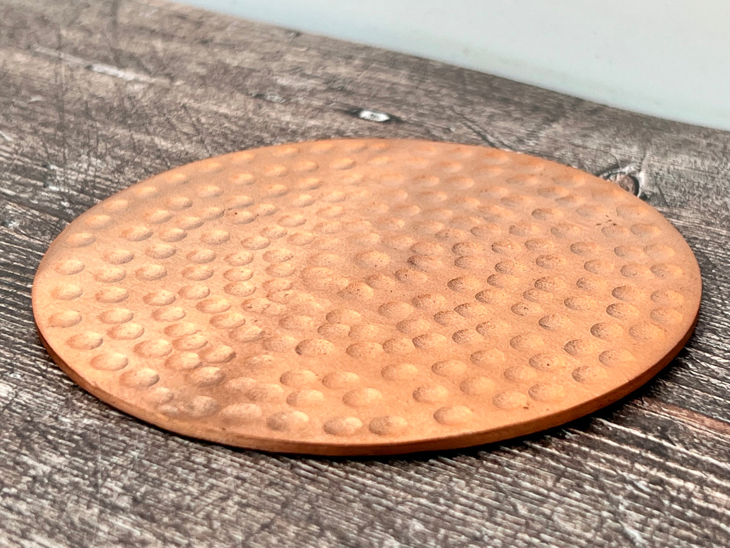 Set of 4 Copper Tone Hammered Coasters