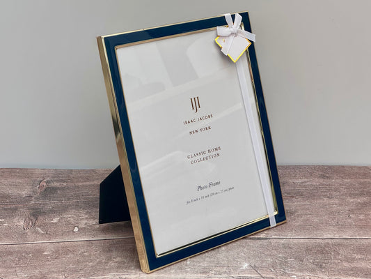 Isaac Jacobs Navy and Gold Tone Photo Frame, 8’ x 10’