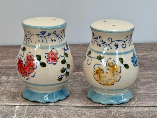 Flower Patterned Salt and Pepper Shakers