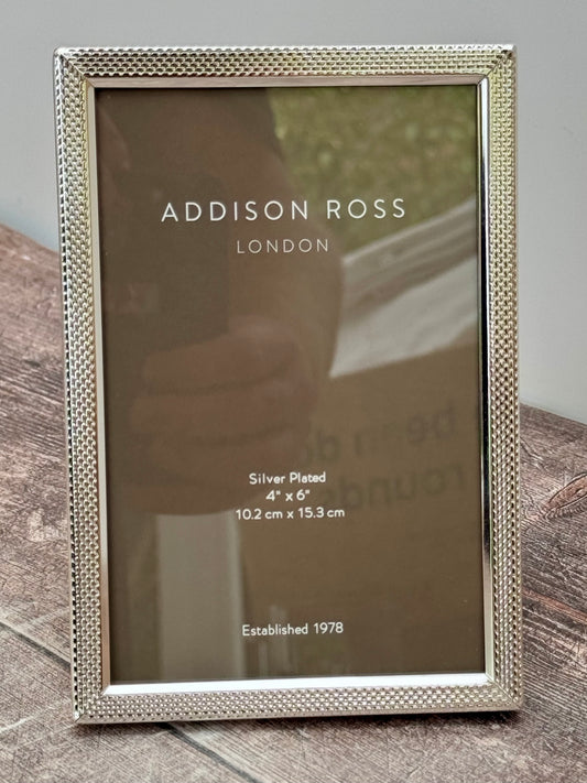 Addison Ross Silver Plated Dashed Border Photo Frame 4 x 6
