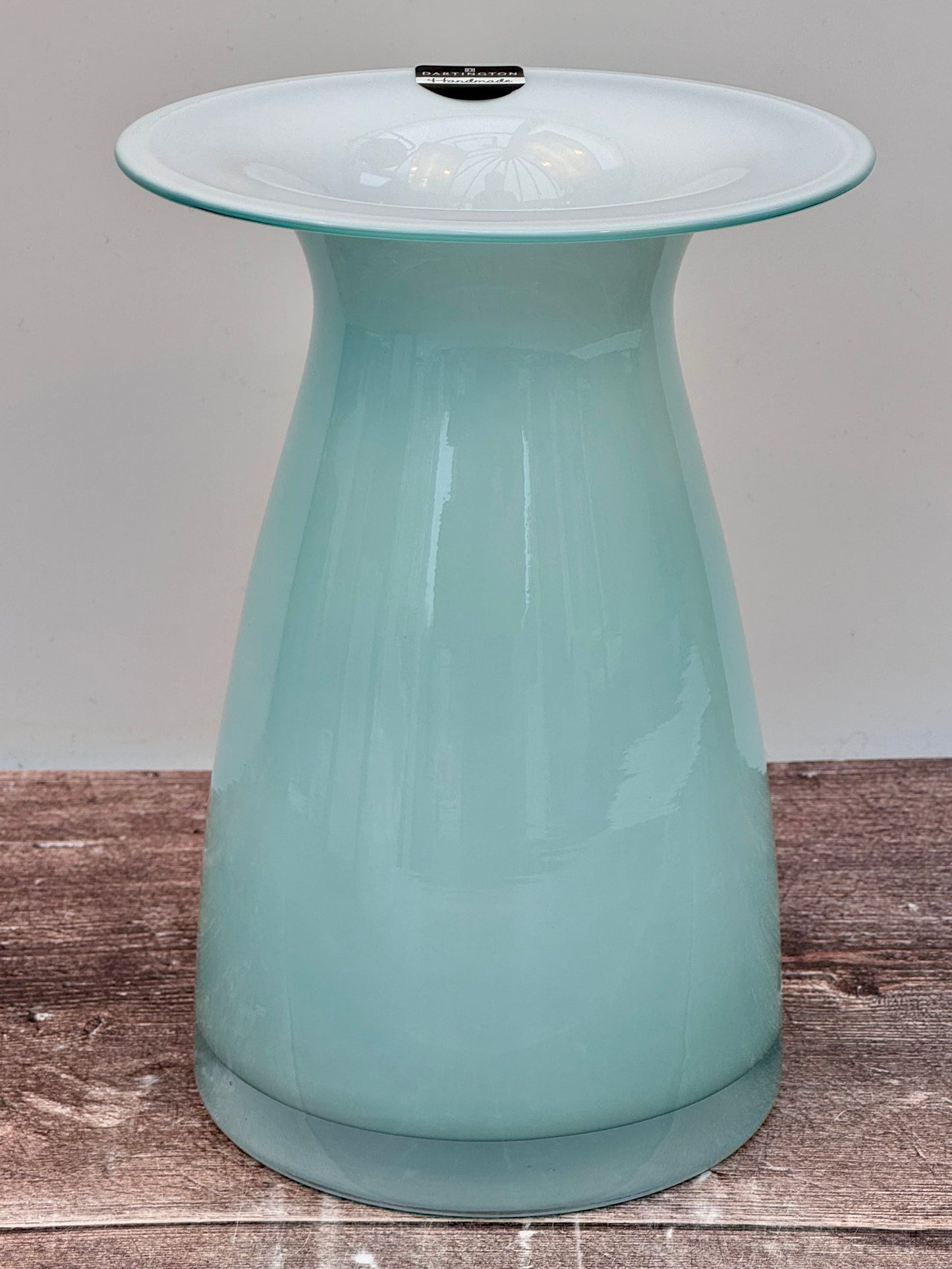 Dartington Mint Green Medium Glass Vase, 20cm