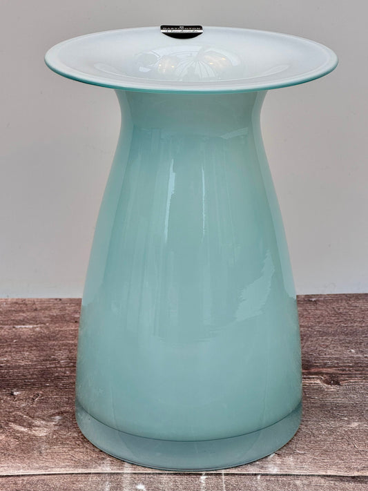 Dartington Mint Green Medium Glass Vase, 20cm