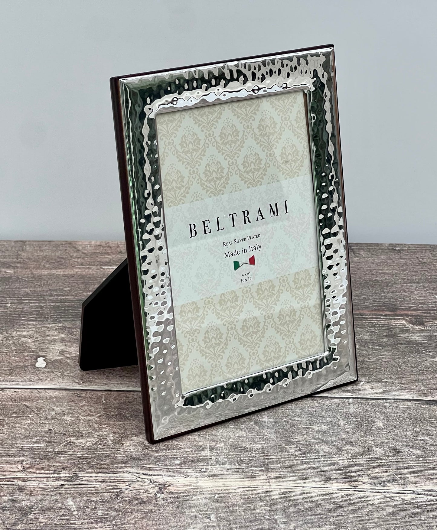 Beltrami Silver Plated Patterned Photo Frame 4 x 6, Design 3