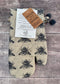 Grey Bee Patterned Oven Gloves