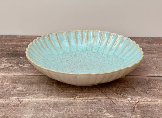 Sea Blue Scallop Edge Pasta/Serving Bowl, 23cm