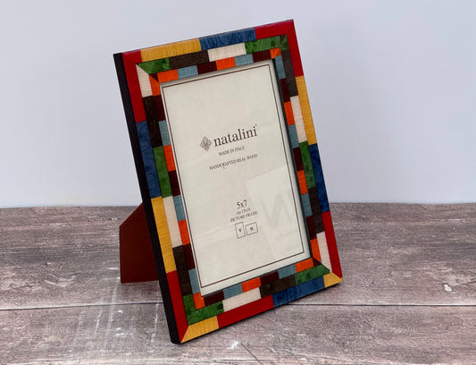 Natalini Multi-Coloured Marquetry Photo Frame 5 x 7