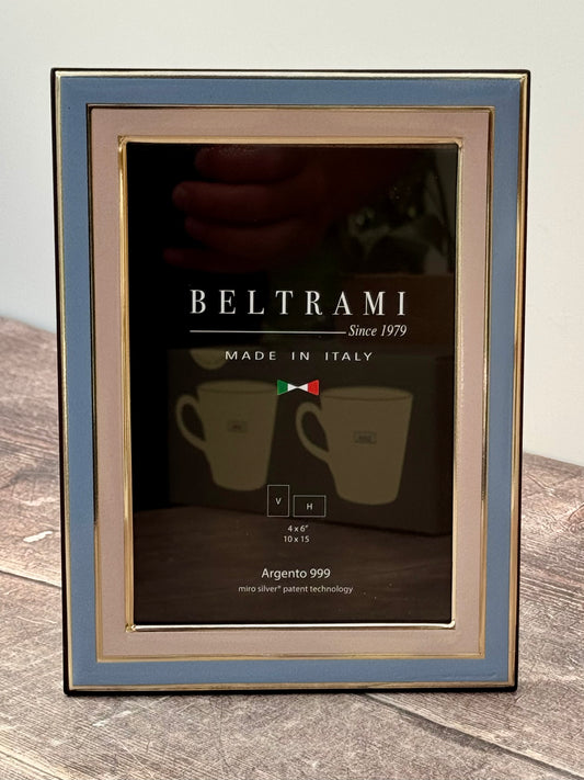 Beltrami Blue and Blush Border Photo Frame 4 x 6