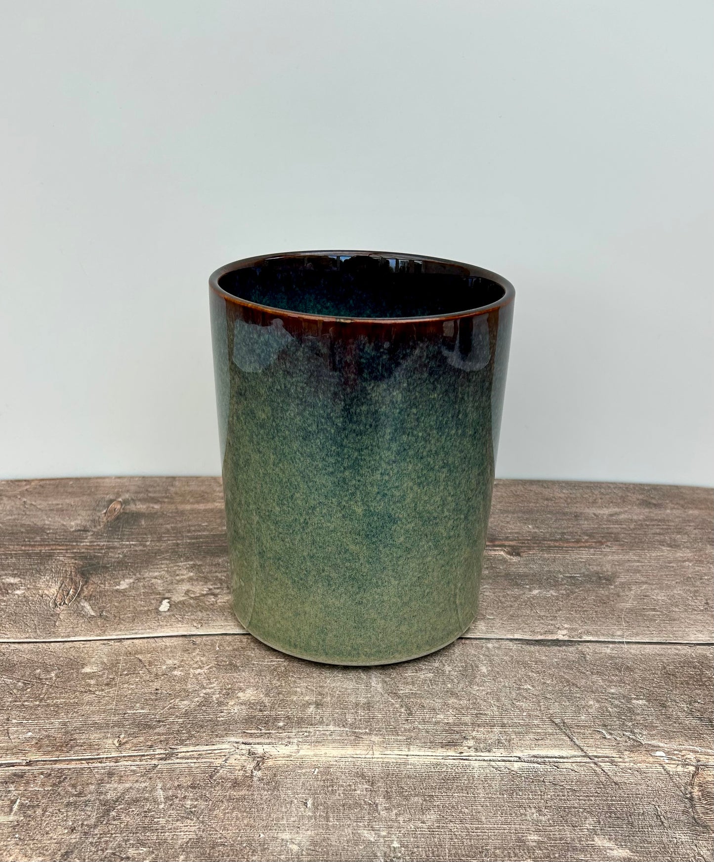 Green Mottled Utensil Jar, 18.5cm