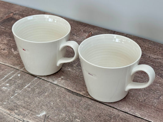 White ‘mr’ and ‘mrs’ Mugs, 350ml