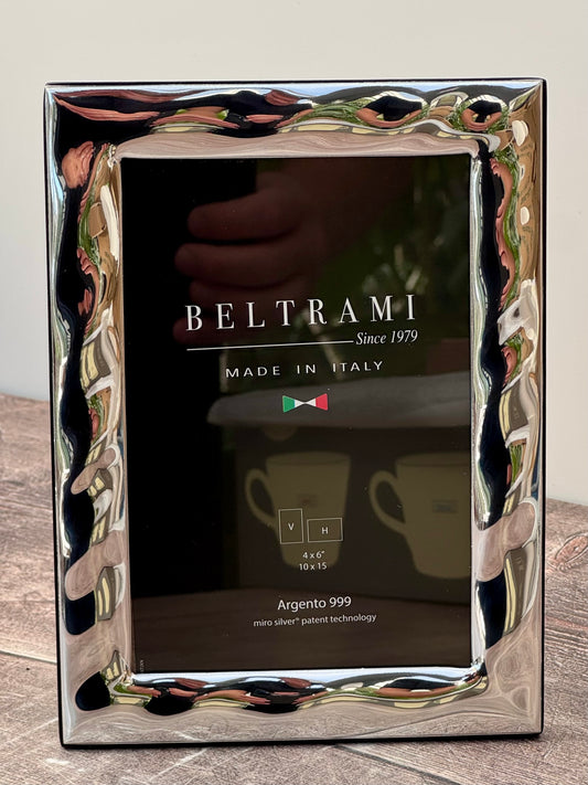 Beltrami Silver Plated Wave Effect Design Photo Frame 4 x 6