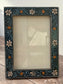 Hand Painted Photo Frame 5’ x 7’ - Black and Pink Flower Design