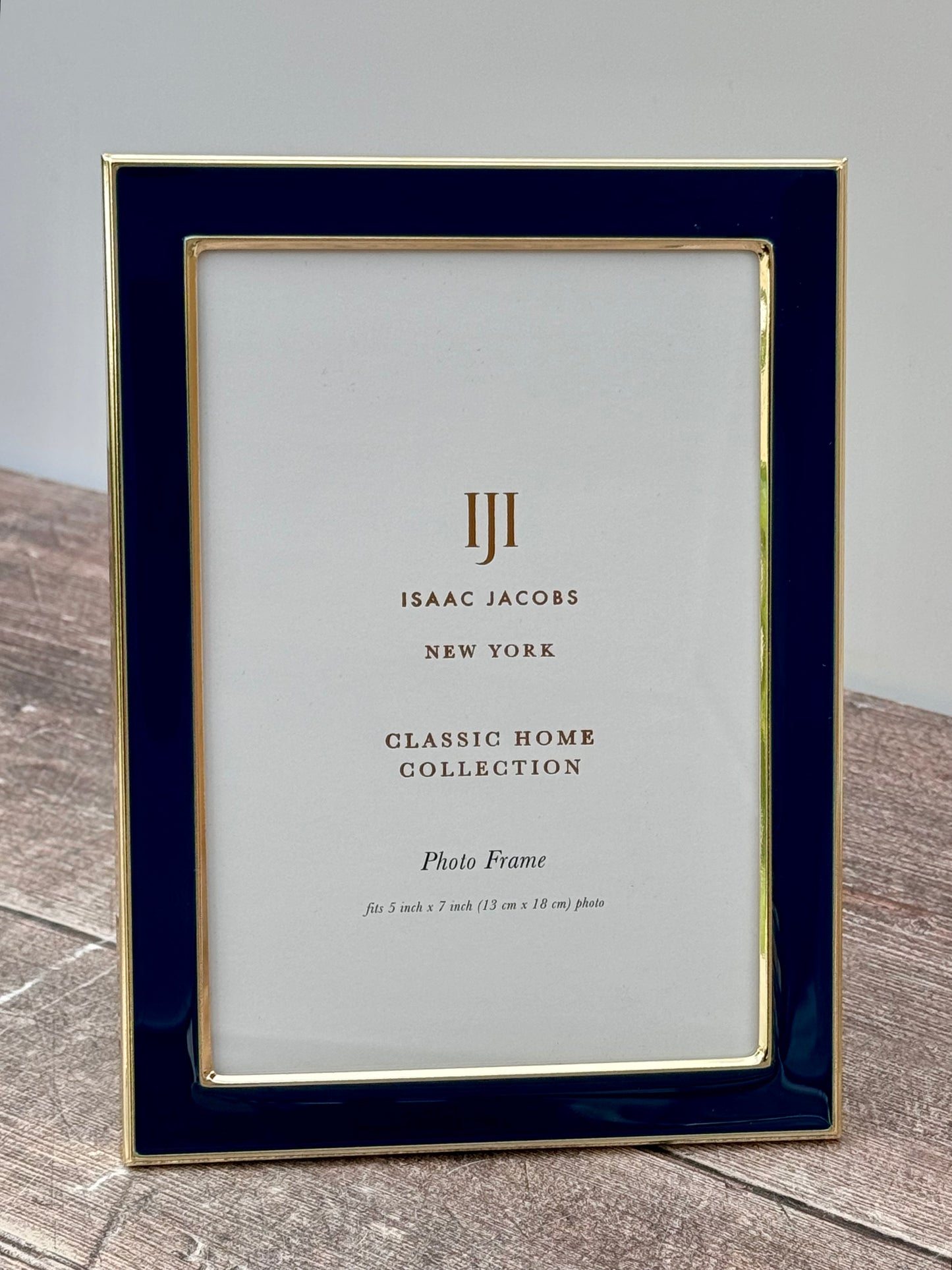 Isaac Jacobs Navy and Gold Photo Frame, 5’ x 7’