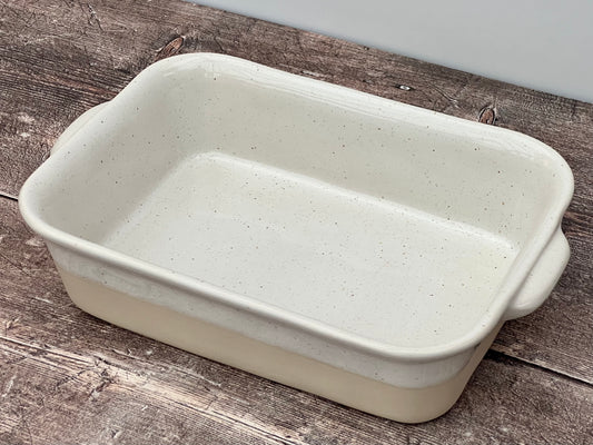 White and Cream Rectangular Baking Dish, 27.5cm