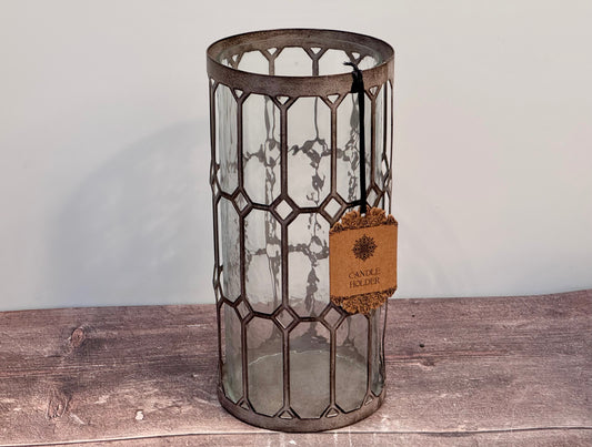 Window Pane Glass Lantern Candle Holder
