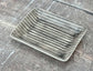 Grey Striped Patterned Soap Dish