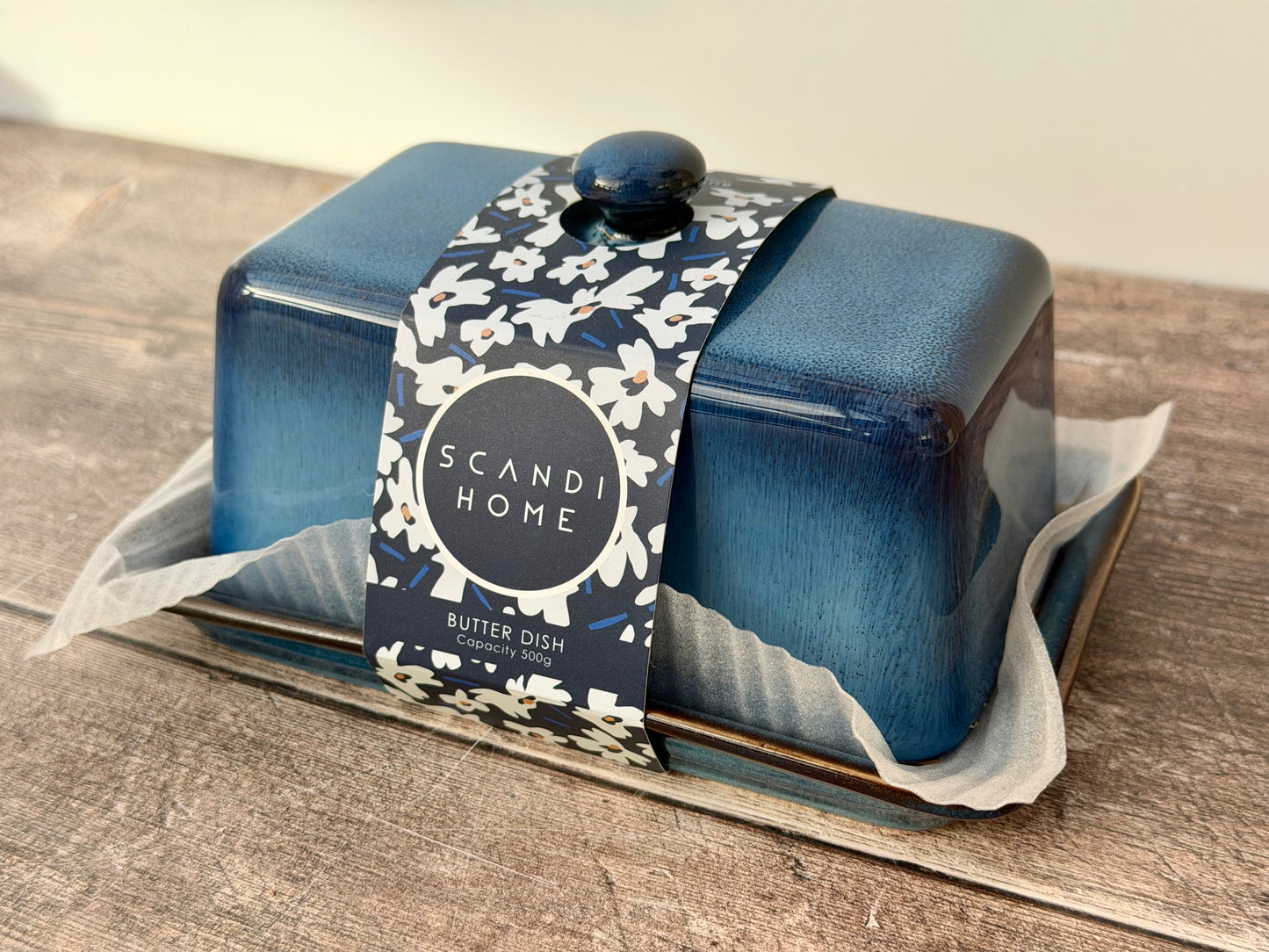 Scandi Home Blue Butter Dish