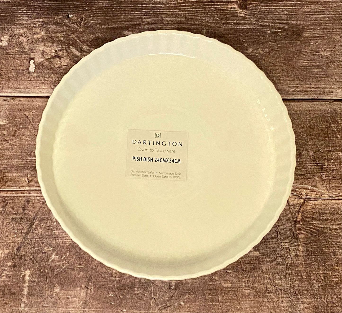 Dartington Medium White Pie Dish, 24cm